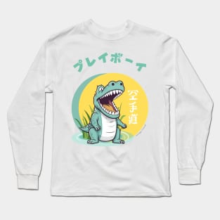 Crocodile Kawaii style design Long Sleeve T-Shirt